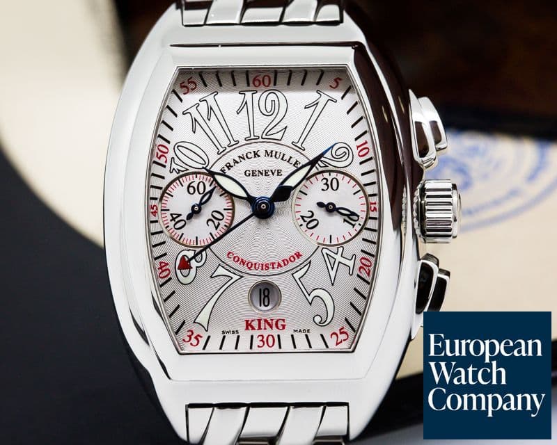 Image of Franck Muller King Conquistador Chronograph Silver Dial SS / SS