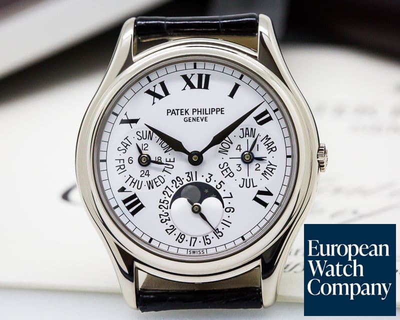 Image of Patek Philippe Perpetual Calendar White Dial Roman 18K White Gold RARE