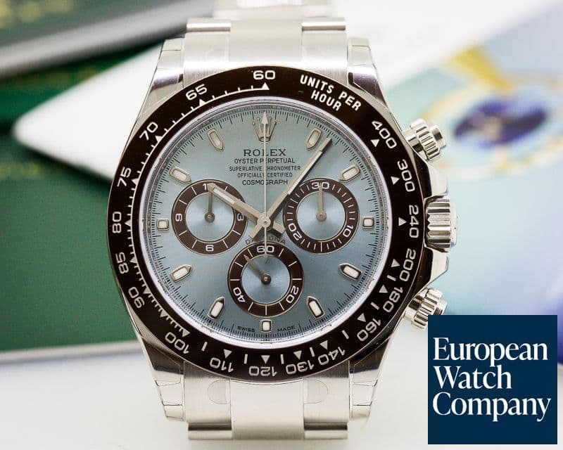 Image of Rolex Daytona Platinum Glacier Blue / Brown Ceramic UNWORN