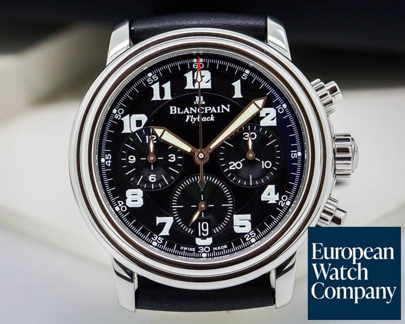 Image of Blancpain Leman Flyback Chronograph Black Dial SS 