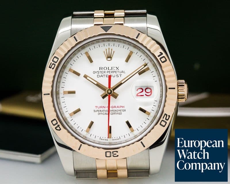 Image of Rolex Datejust Turn-O-Graph SS / 18K RG White Dial