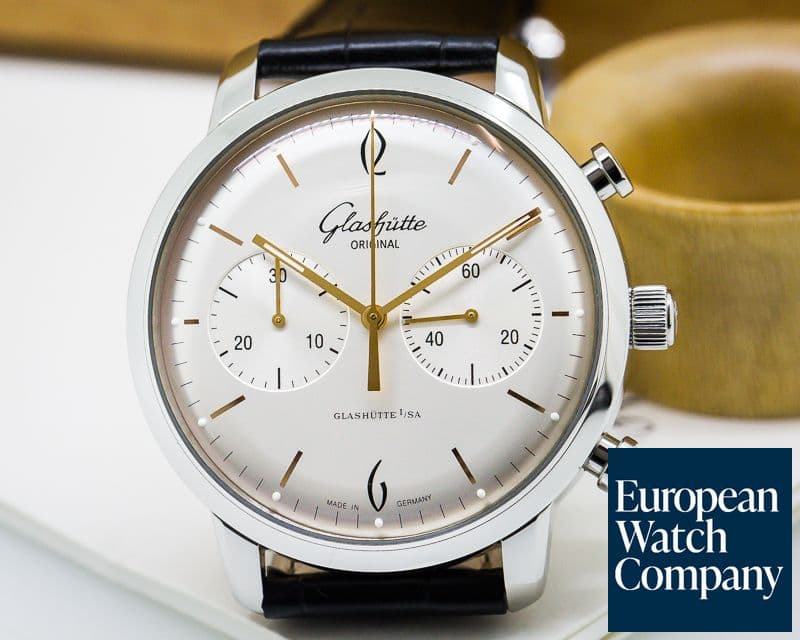 Image of Glashütte Original Senator Sixties Chronograph SS Silver Dial