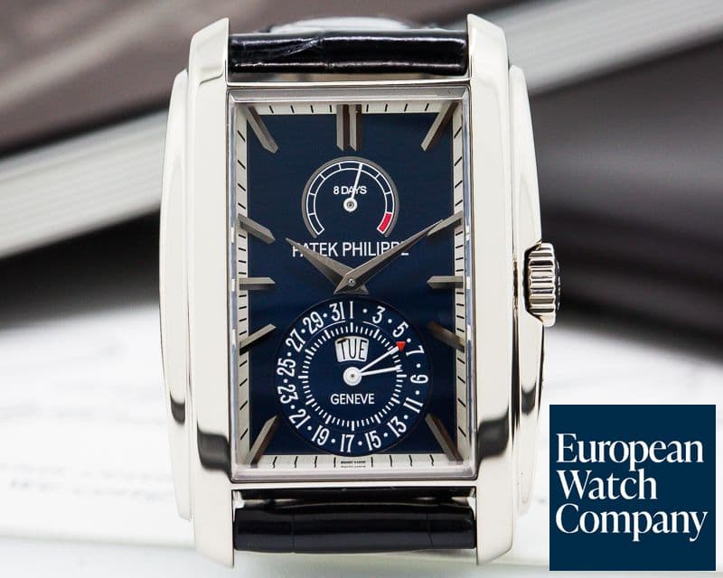 Image of Patek Philippe Gondolo 8 Day Manual Wind Blue Dial 18K White Gold
