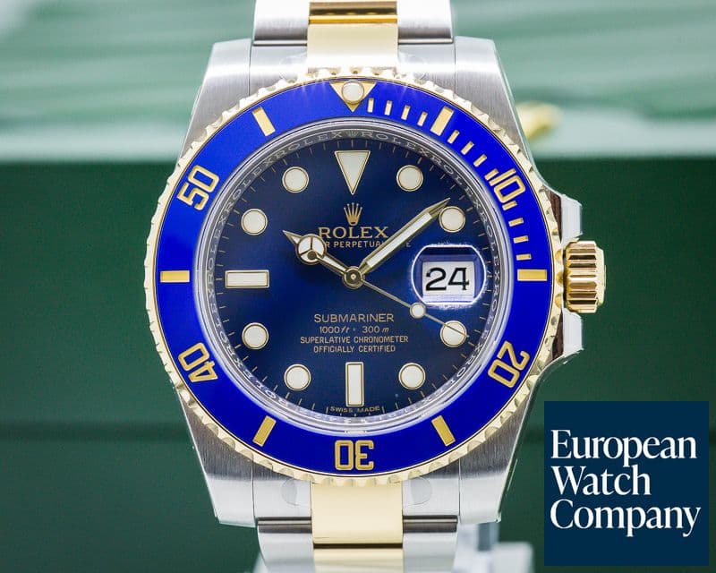 Image of Rolex Submariner Ceramic Blue Dial 18K / SS 