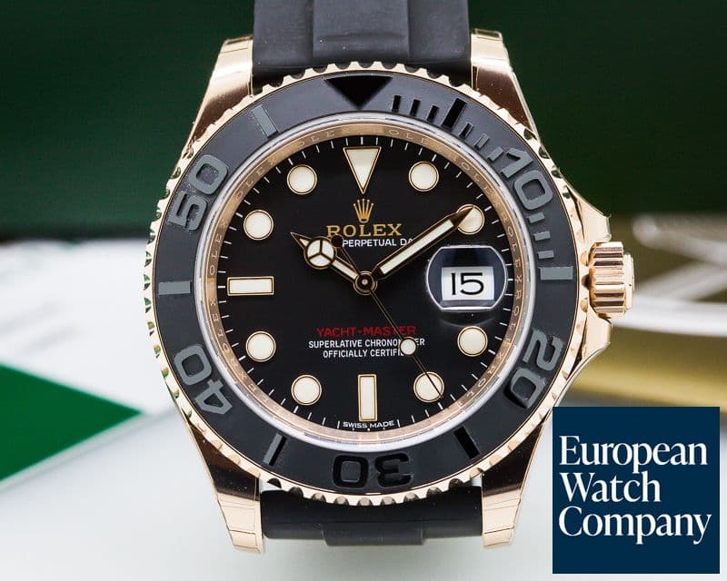 Image of Rolex Yacht Master 18K Rose Gold / Rubber UNWORN