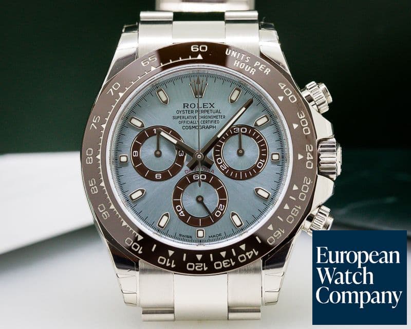 Image of Rolex Daytona Platinum Glacier Blue / Brown Ceramic 