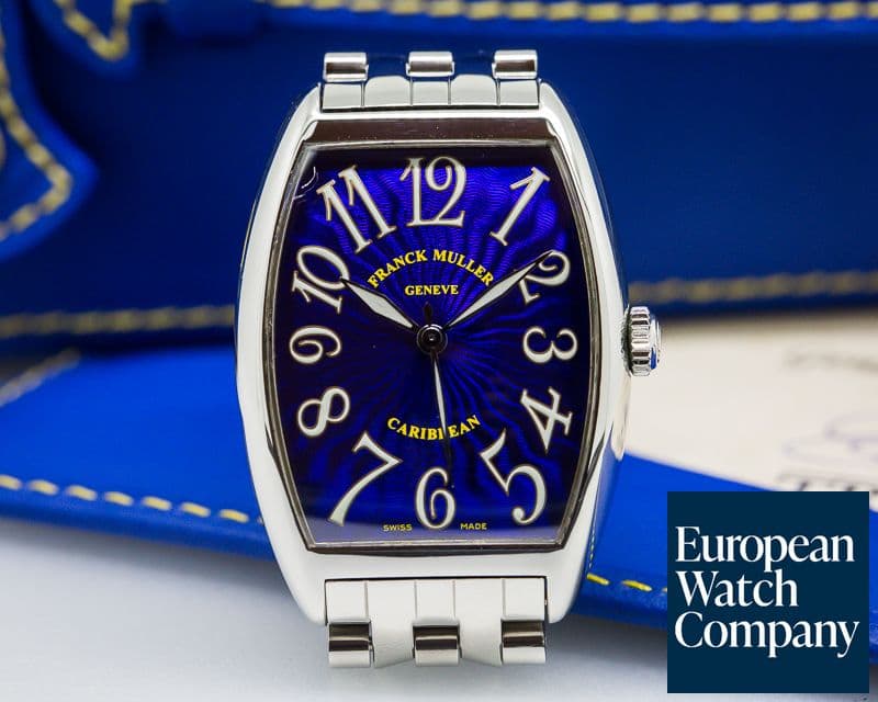 Image of Franck Muller Cintree Curvex Casablanca "Caribbean" Blue Dial