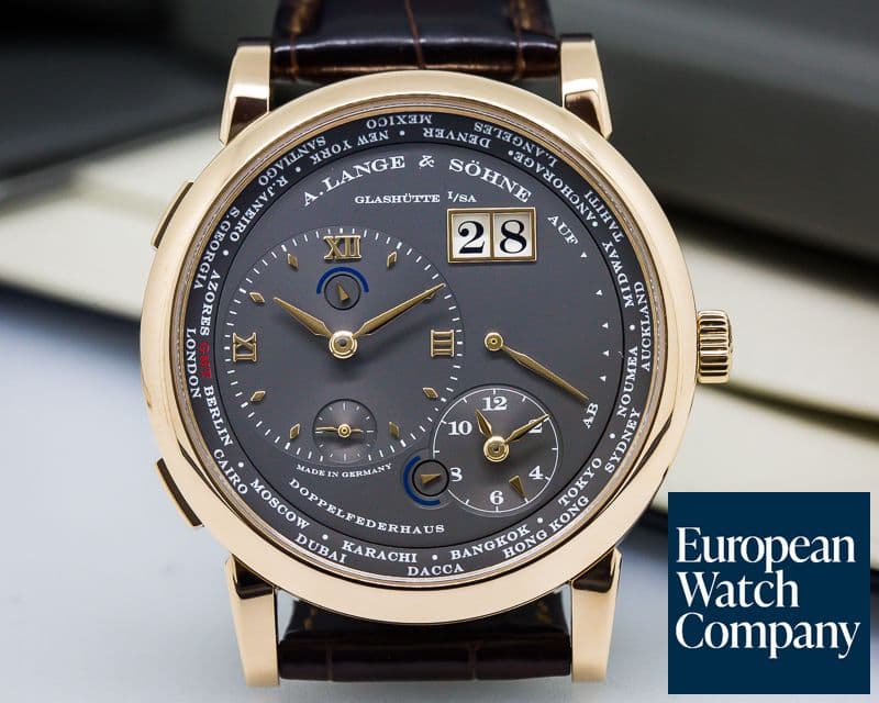 Image of A. Lange and Sohne Lange 1 Time Zone 18K Rose Gold Grey Dial 