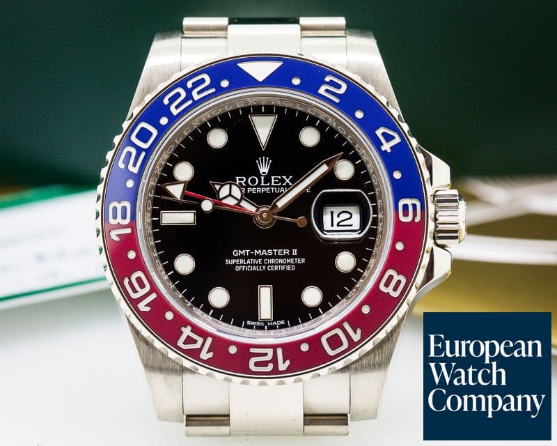 Image of Rolex GMT Master II Blue / Red 18K White Gold 