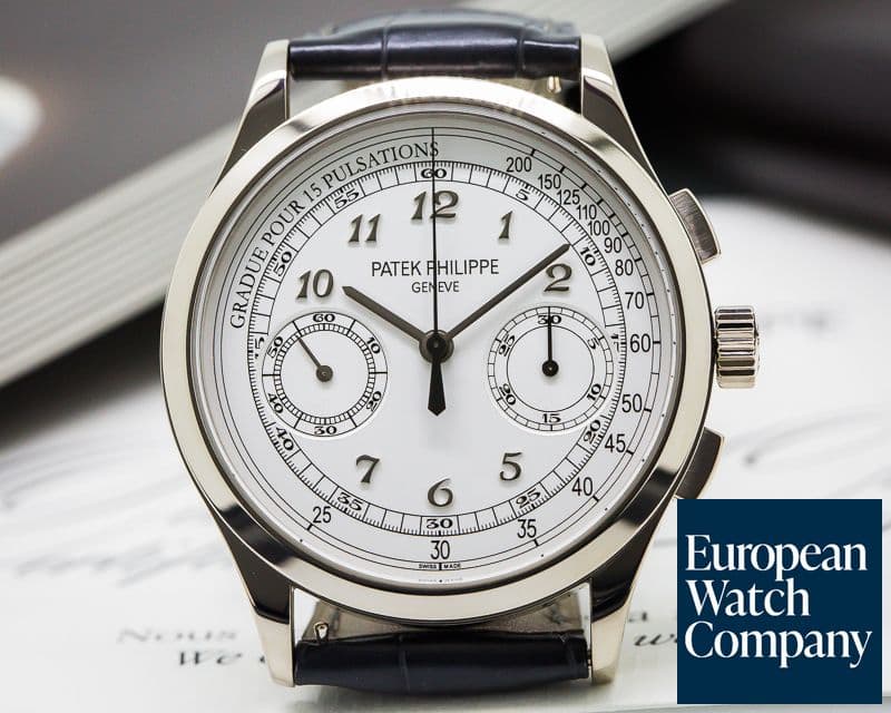 Image of Patek Philippe Chronograph 18K White Gold / Silver Pulsation 