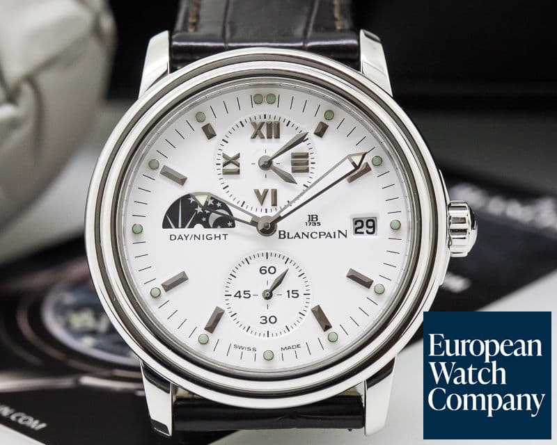 Image of Blancpain Leman Timezone Dual Time SS White Dial 