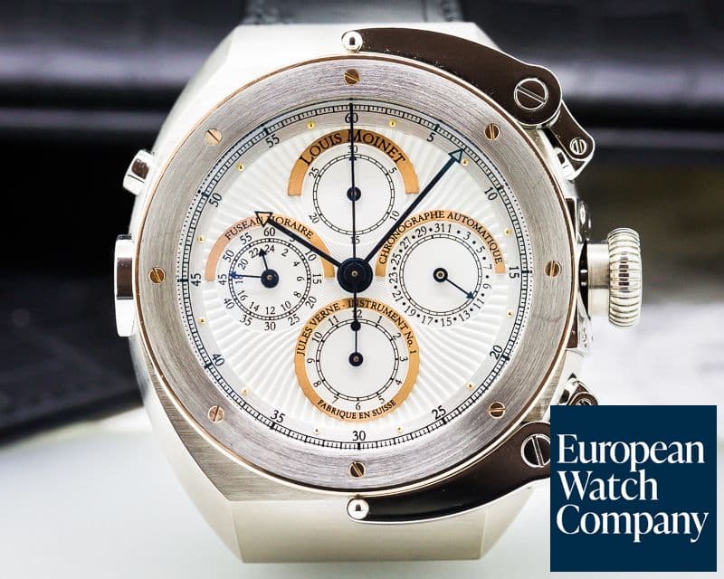Image of Louis Moinet Jules Verne Instrument I SS White Dial Limited 46.3MM