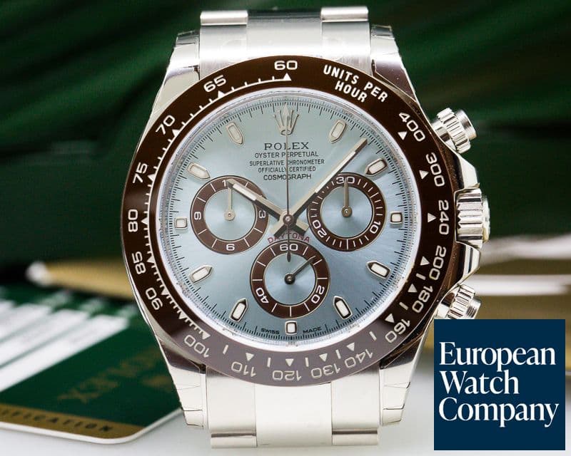 Image of Rolex Daytona Platinum Glacier Blue / Brown Ceramic UNWORN