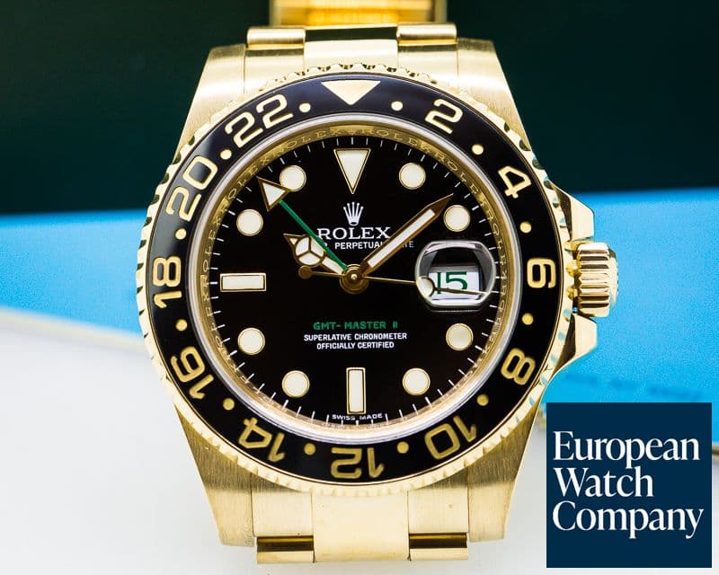 Image of Rolex GMT Master II Black Dial 18K Yellow Gold / Bracelet