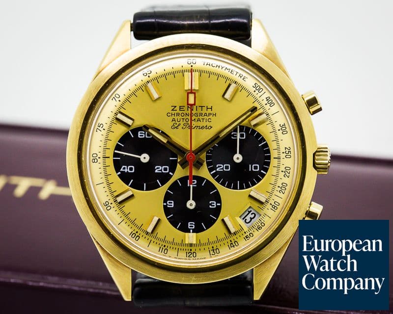 Image of Zenith Vintage El Primero 18K Yellow Gold Panda Dial