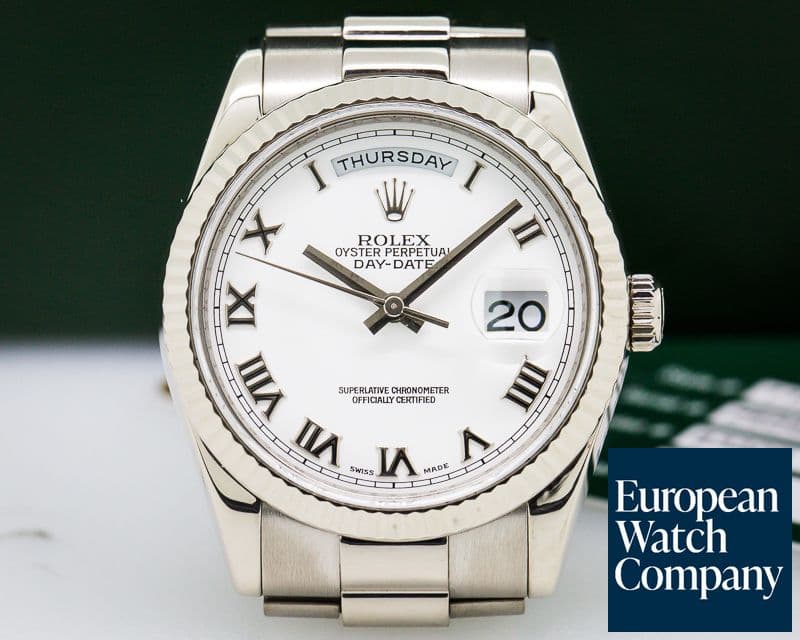 Image of Rolex Day Date President White Roman 18K White Gold
