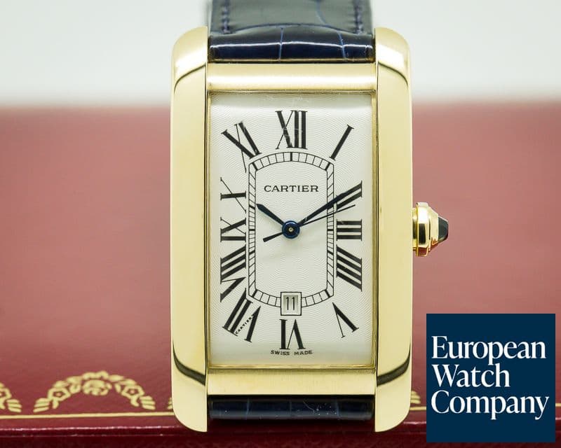 Image of Cartier Tank Americaine Large Mens 18K Yellow Gold