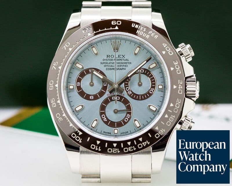 Image of Rolex Daytona Platinum Glacier Blue / Brown Ceramic 