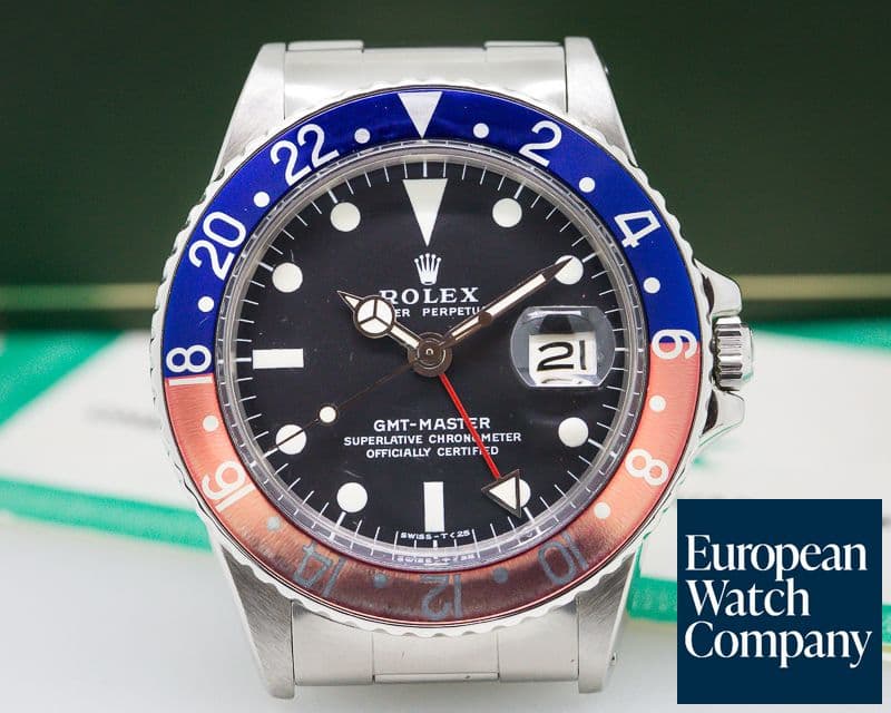 Image of Rolex GMT Master 1675 Blue / Red "Pepsi Bezel" FULL SET 