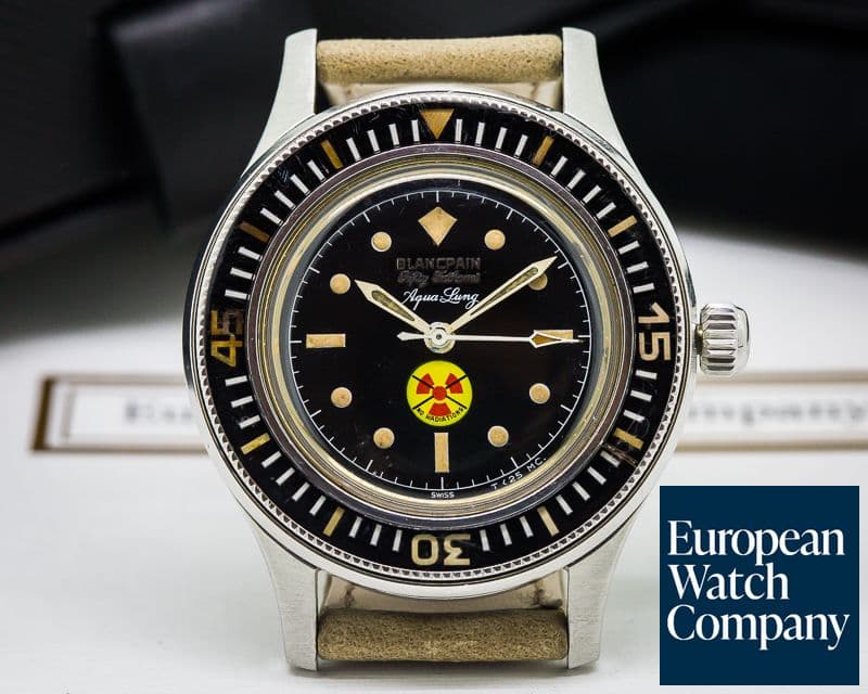 Image of Blancpain Vintage Fifty Fathoms Aqualung NO RADIATION Circa 1965 41MM
