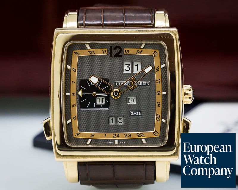 Image of Ulysse Nardin Quadrato Dual Time Perpetual 18k Rose Gold