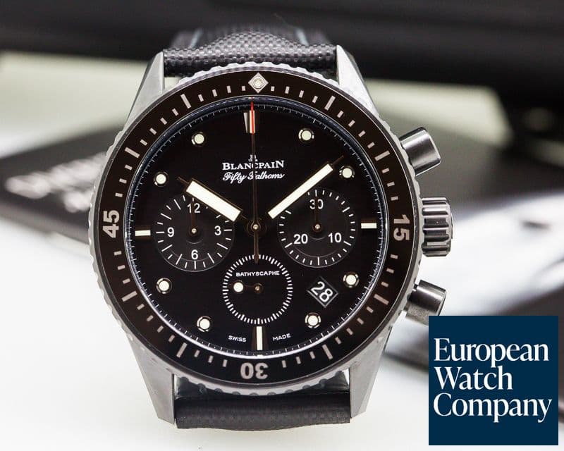 Image of Blancpain Fifty Fathoms Bathyscaphe Cermaic Flyback Chronograph SS