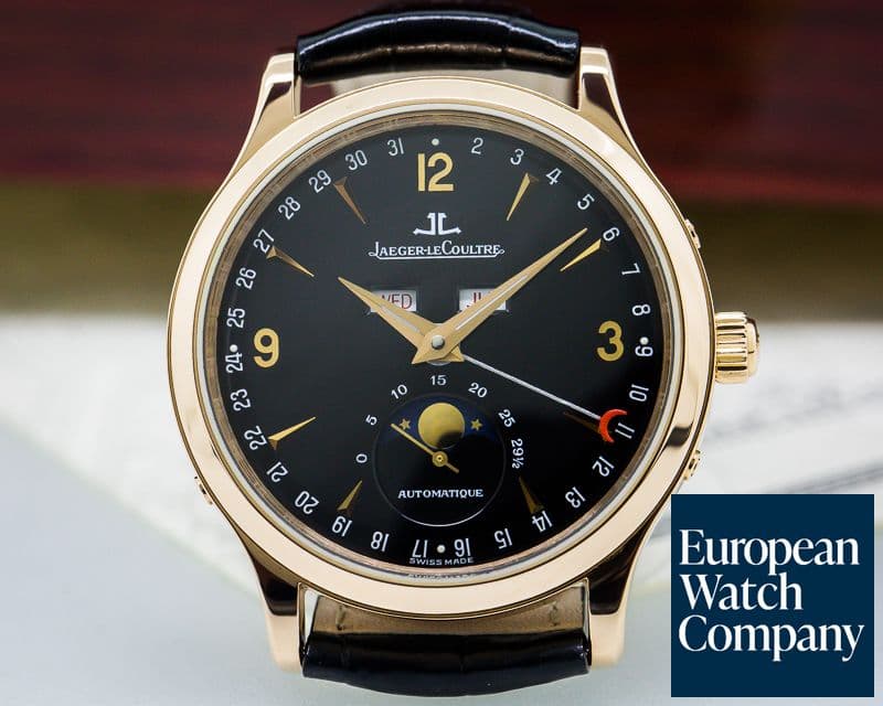 Image of Jaeger LeCoultre Master Moon 18K Rose Gold / Black Dial 