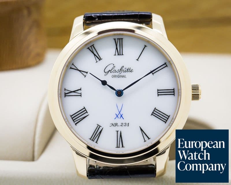 Image of Glashutte Original Senator Meissen Porcelain Dial 18K Rse Gold