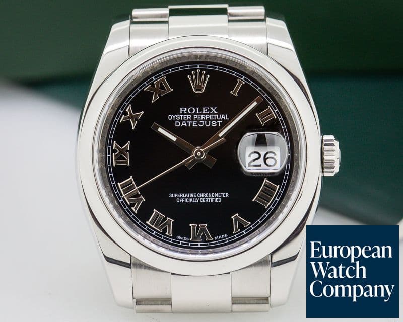 Image of Rolex Datejust Black Roman Dial / Oyster Bracelet