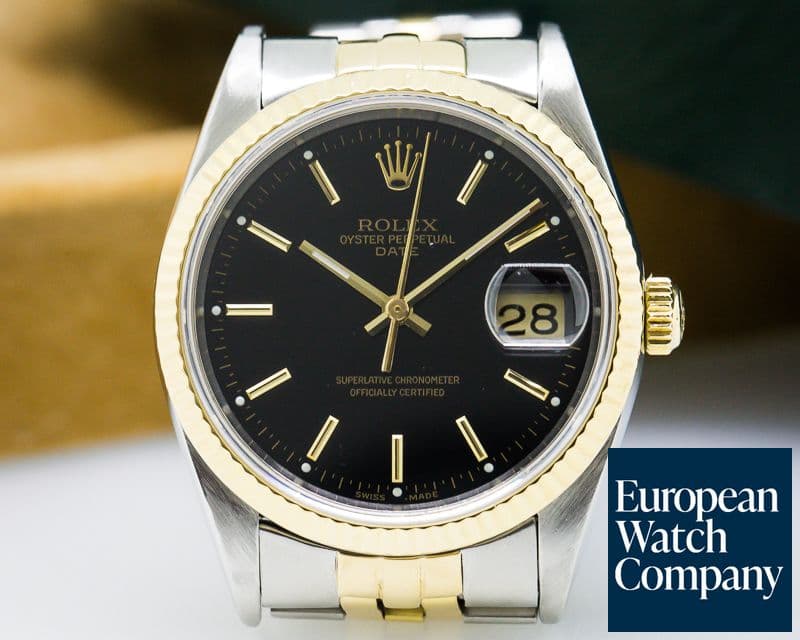Image of Rolex Oyster Date Black Dial 18K / SS 