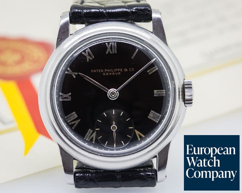 Image of Patek Philippe Calatrava 592 Stainless Steel / BLACK GLOSSY DIAL 