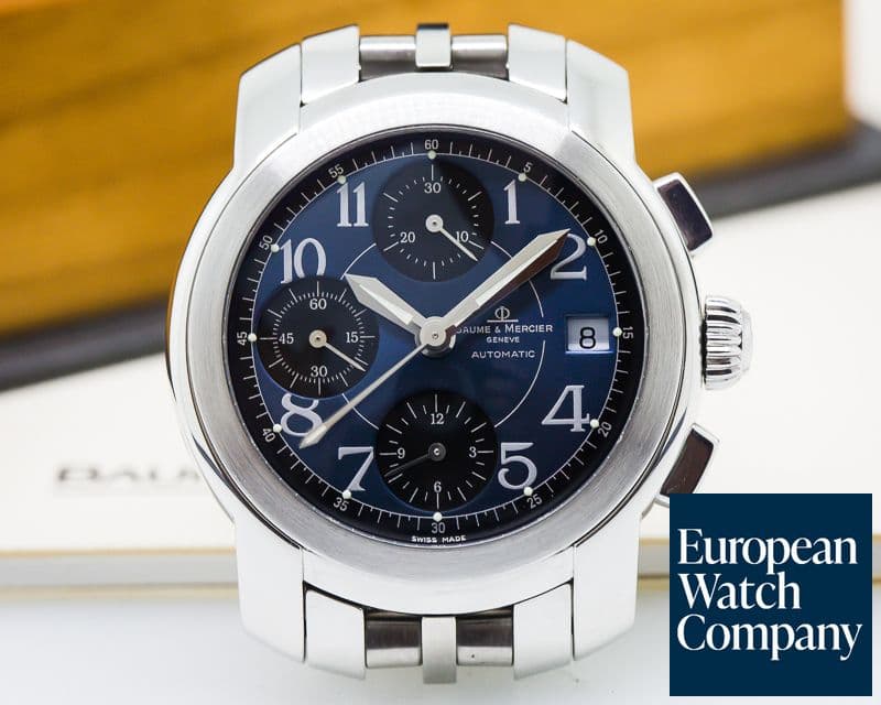 Image of Baume & Mercier Capeland Chronograph AutomaticSS Black / Blue Dial 
