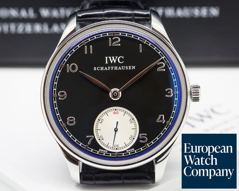 Image of IWC Portuguese Hand Wound SS Black Dial 