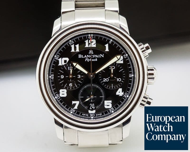 Image of Blancpain Leman Flyback Chronograph Black Dial SS / SS 