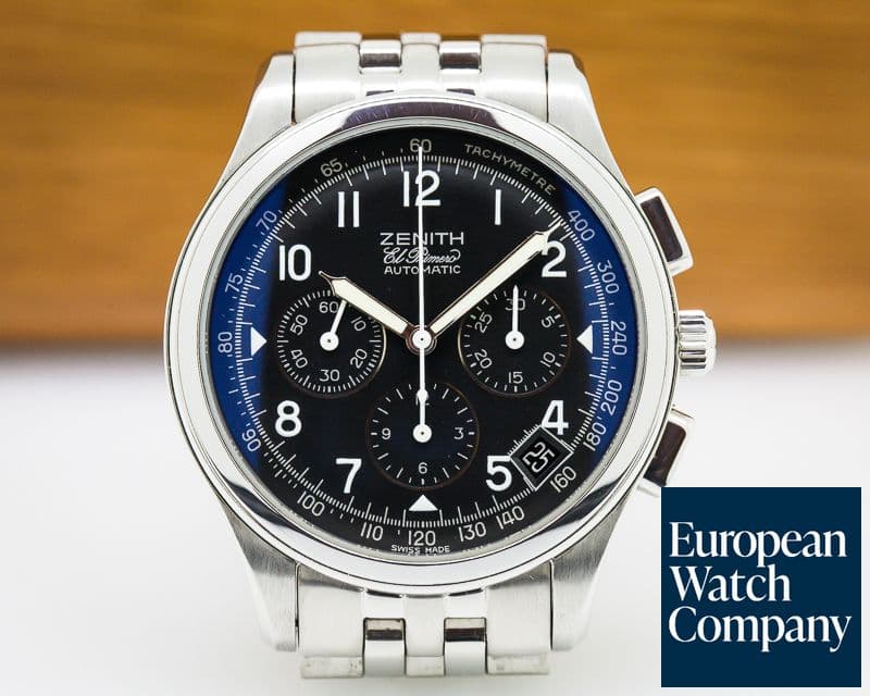 Image of Zenith Class El Primero Chronograph Black Dial SS / SS