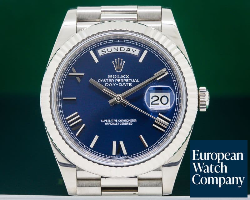 Image of Rolex Day Date President 18K White Gold Blue Dial 40MM