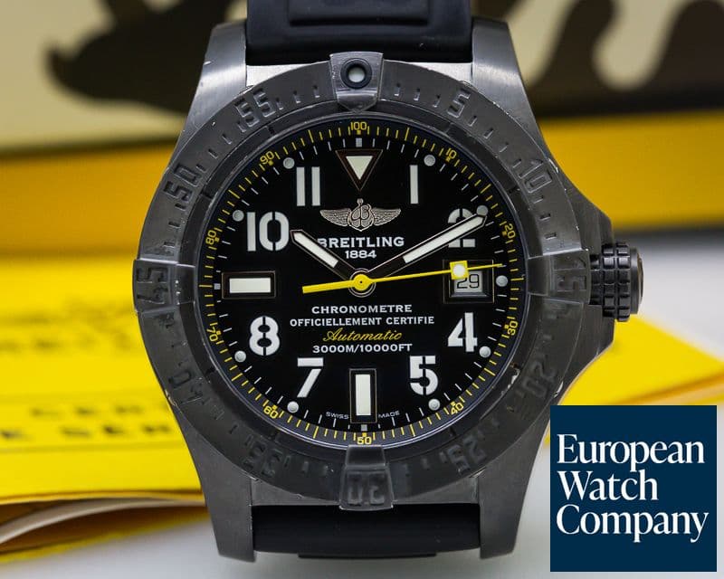 Image of Breitling Avenger Seawolf Black Steel Titanium Black Dial / Rubber