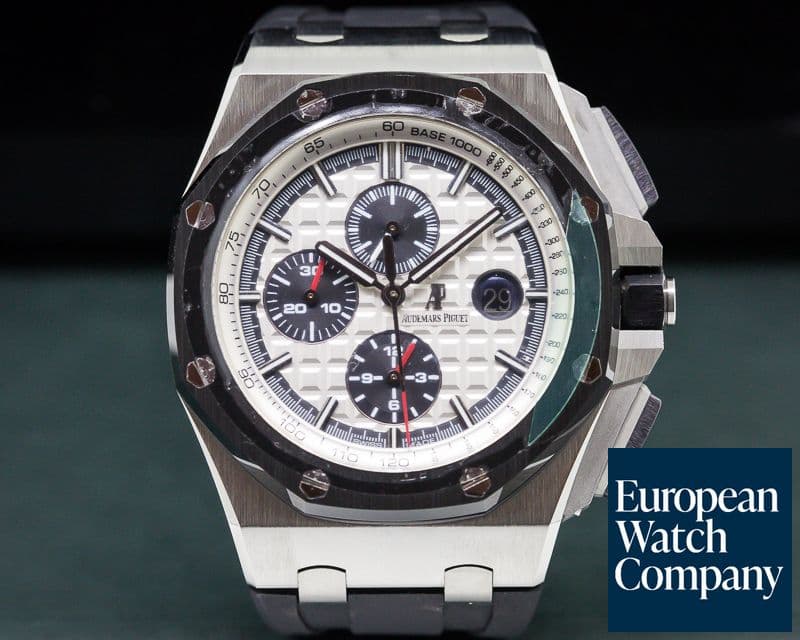Image of Audemars Piguet Royal Oak Offshore Silver Dial Ceramic Bezel SS / Rubber