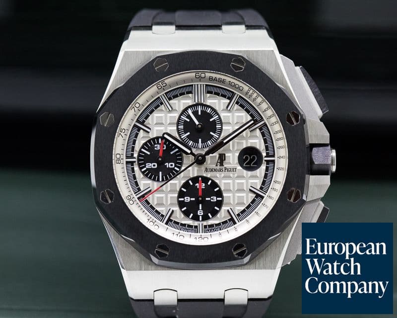 Image of Audemars Piguet Royal Oak Offshore Silver Dial Ceramic Bezel SS / Rubber