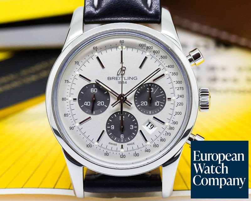 Image of Breitling Transocean Chronograph SS/Strap
Silver Dial