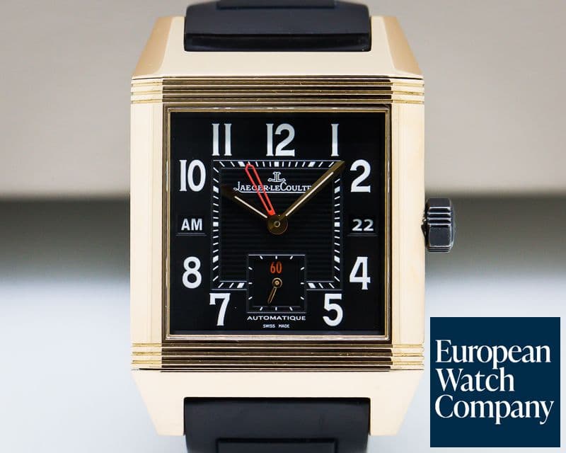Image of Jaeger LeCoultre Reverso Squadra Hometime 18k Rose Gold / Rubber 