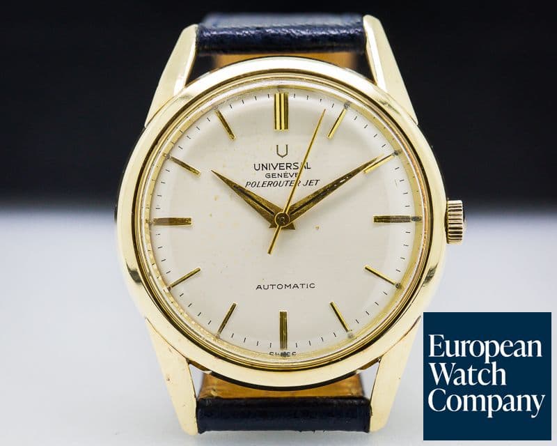 Image of Universal Geneve Vintage Polerouter Jet 14k Yellow Gold Circa 1970s