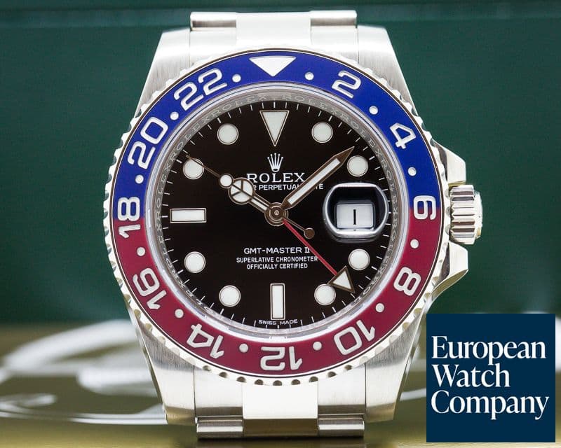 Image of Rolex GMT Master II Blue / Red 18K White Gold 