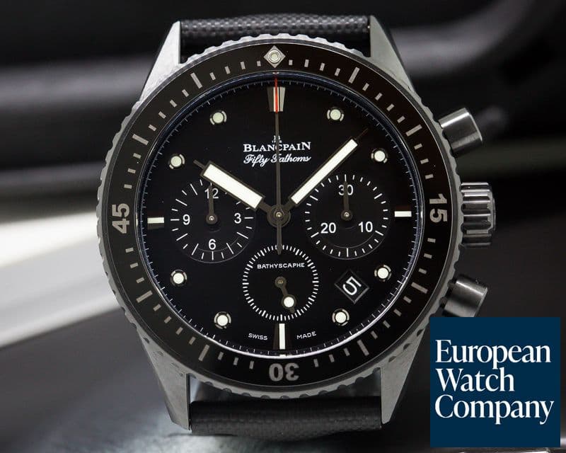 Image of Blancpain Fifty Fathoms Bathyscaphe Cermaic Flyback Chronograph SS