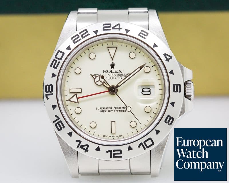 Image of Rolex Explorer II with RARE Transitional Cream Rail Dial SS/SS