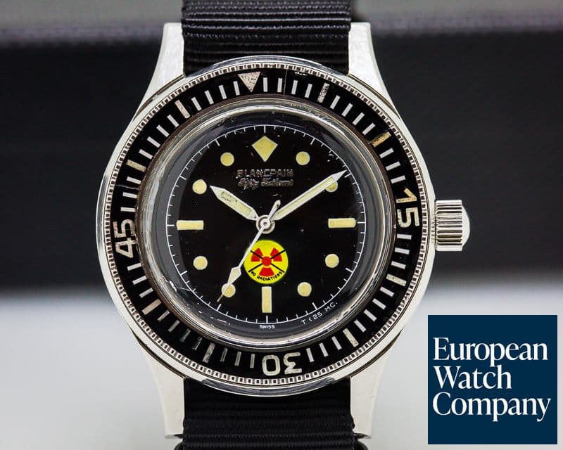 Image of Blancpain Vintage Fifty Fathoms Aqualung "BUND" NO RADIATION Circa 1965 41MM
