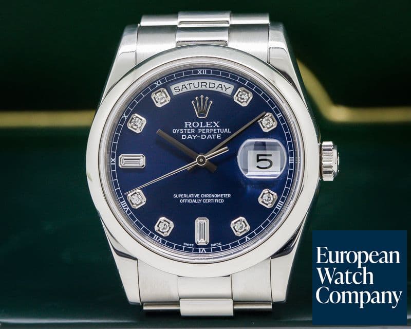 Image of Rolex Day Date President Platinum Blue Diamond Dial 