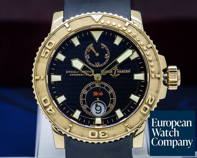 Image of Ulysse Nardin Maxi Marine Diver Black RG / Rubber