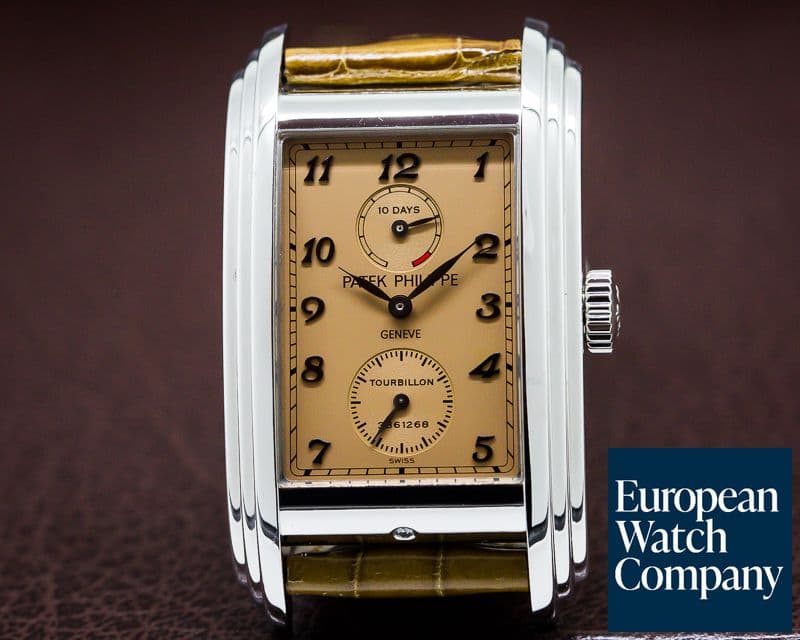Image of Patek Philippe 10 Day Tourbillon Platinum / Rose Dial COMPLETE 