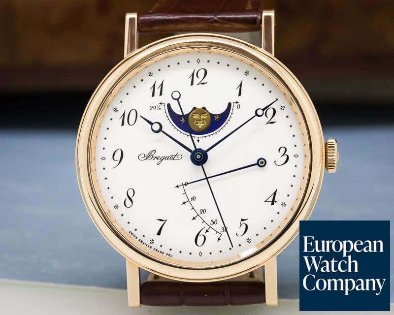 Image of Breguet Classique Moonphase 18K Rose Gold Enamel Dial